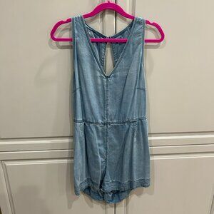 Rag & Bone Denim Tie Up Romper Sz L